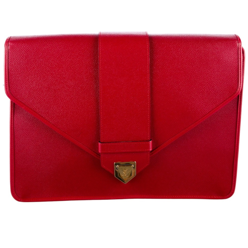 Authentic Yves Saint Laurent Leather Envelope Clutch